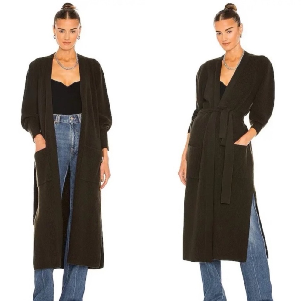 A.L.C Nora Wool Blend Longline Cardigan in Army